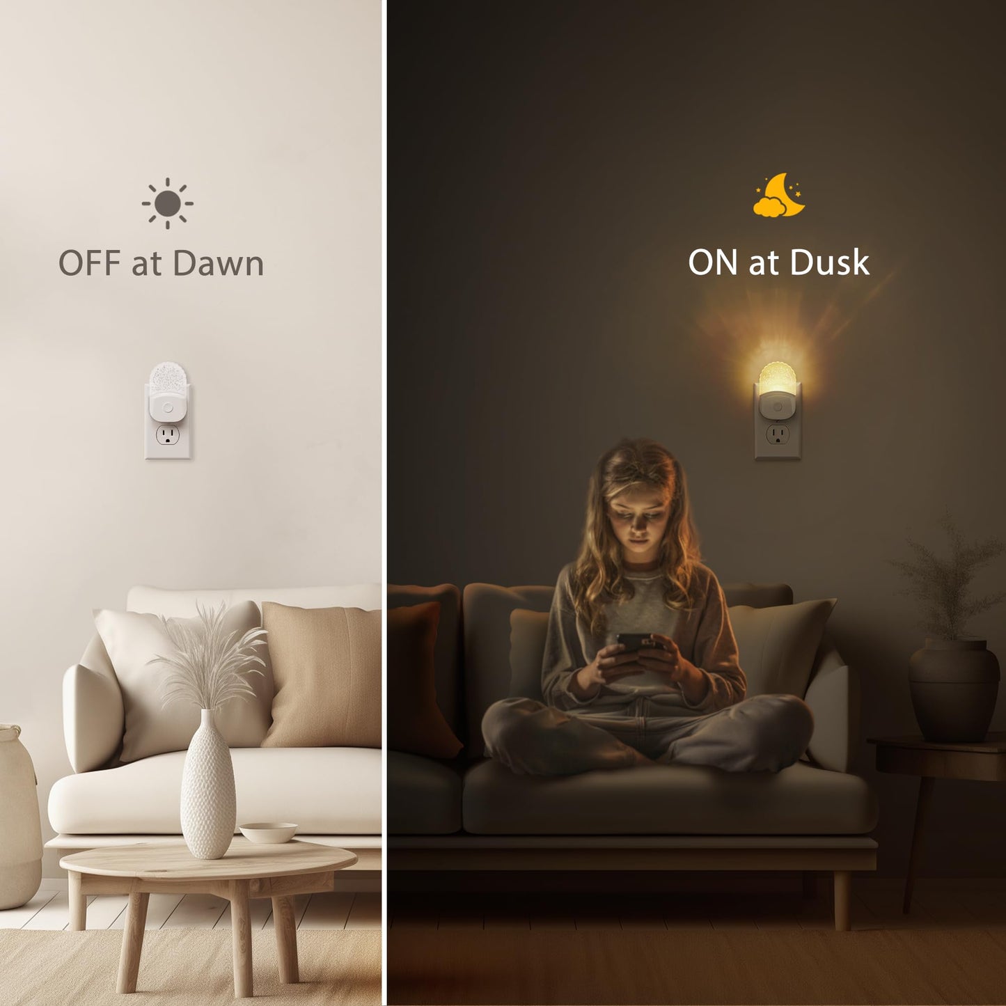 Night Lights Plug Into Wall  Color Changing Night Light For Kids  Rgb Night Lights Plug Into Wall 2 Pack  Soft White Nightlights Plug In With Dusk To Dawn Sensor For Kid Bedroom  Gift  Bathroom