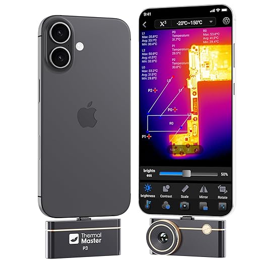 Thermal Master P3, Thermal Camera for iOS & Android, Manual Focus Infrared Camera, 512×384 X³ IR Resolution, -4℉ to 1112℉ ...