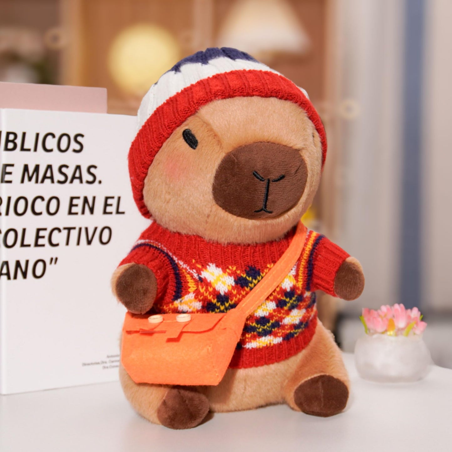 Kireidane Capybara Plush with 9 pcs Clothes & Accessories, 10.2 in Cute Capybara Stuffed Animal Plush Toys, Dress Up Cute Plushies for Girls/Boys