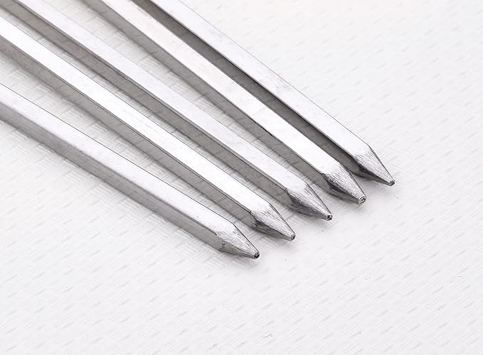 12 inch Barbecue Skewers Metal BBQ Sticks,12Pack Stainless Steel Square Skewer,Kebob,kabob Sets for Grill Outings Cooking (BBQ Skewers Square 12inch-12p)