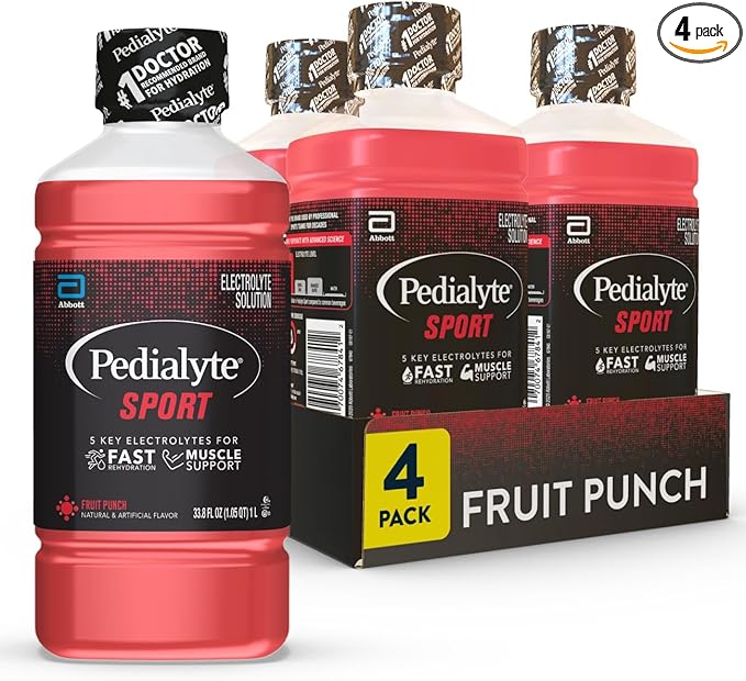 Pedialyte Sport Electrolyte Drink, Fast Hydration with 5 Key Electrolytes for Muscle Support Before, During, & After Exerc...