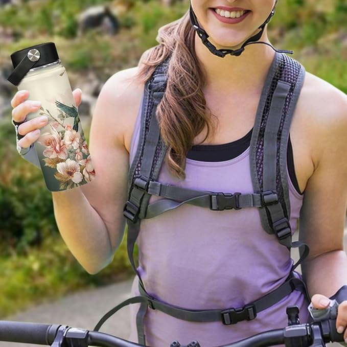 Hummingbird Insulated Water Bottle for Women Stainless Steel Water Bottle 18 Oz Vacuum Flask Sports Water Bottle Travel Cup Coffee Mug
