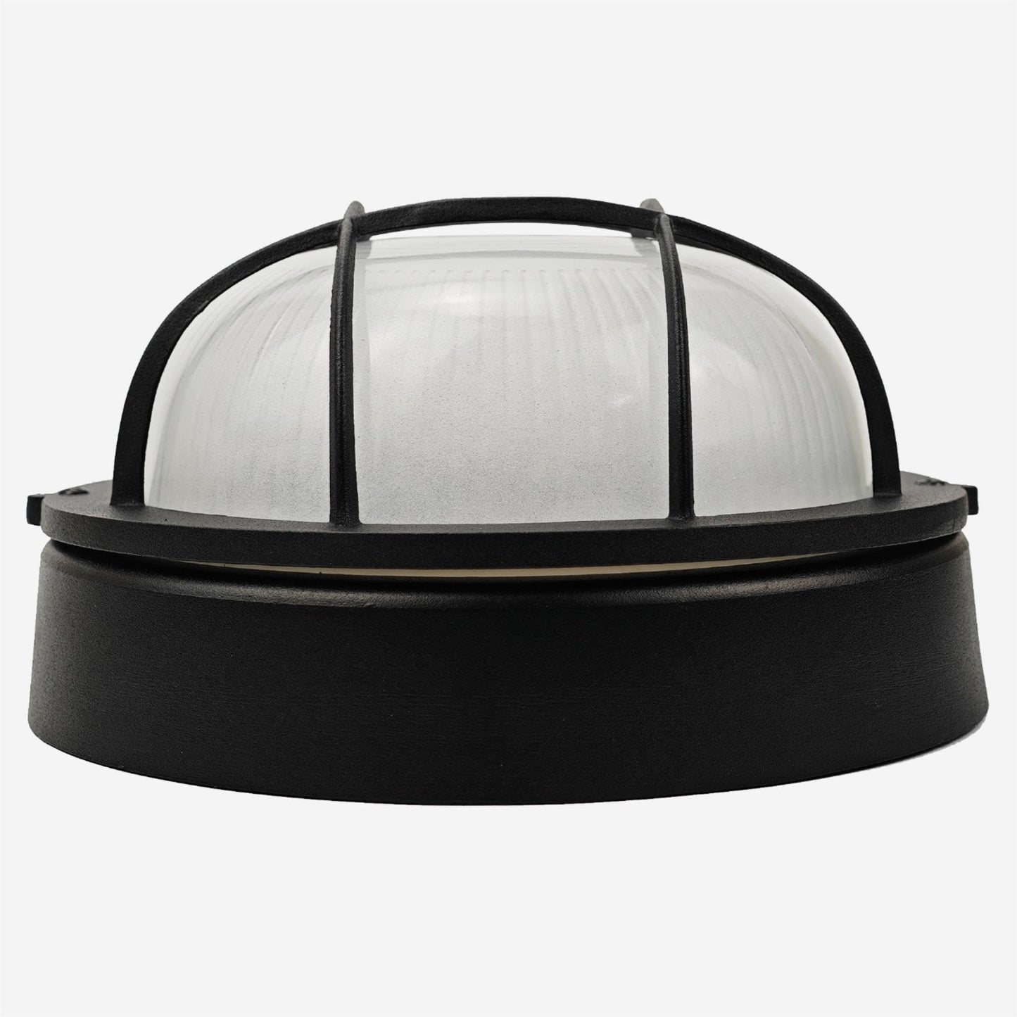 Faymart Lighting 8 Inch Black Round Bulkhead Led Light Set Of 2 Nautical Outdoor Lights Black Round Led Sauna Light 3000K 1500Lm 15W Outdoor 8 Nautical Bulkhead Wall Lights