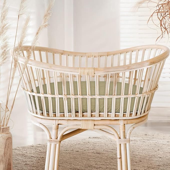 lulumoon Muslin Bassinet Sheets Baby: Cotton Bassinet Fitted Sheets for Boys and Girls - Bassinet Sheets for Oval Rectangle or Hourglass Mattress