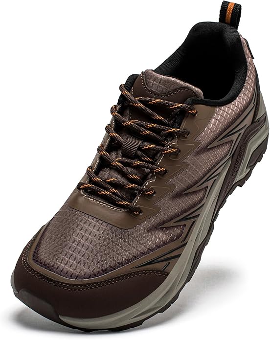 HOBIBEAR Men's Trail Hiking Shoes Wide Fit - Lightweight Low Top Breathable Sneakers for Walking, Trekking & Outdoor Adven...
