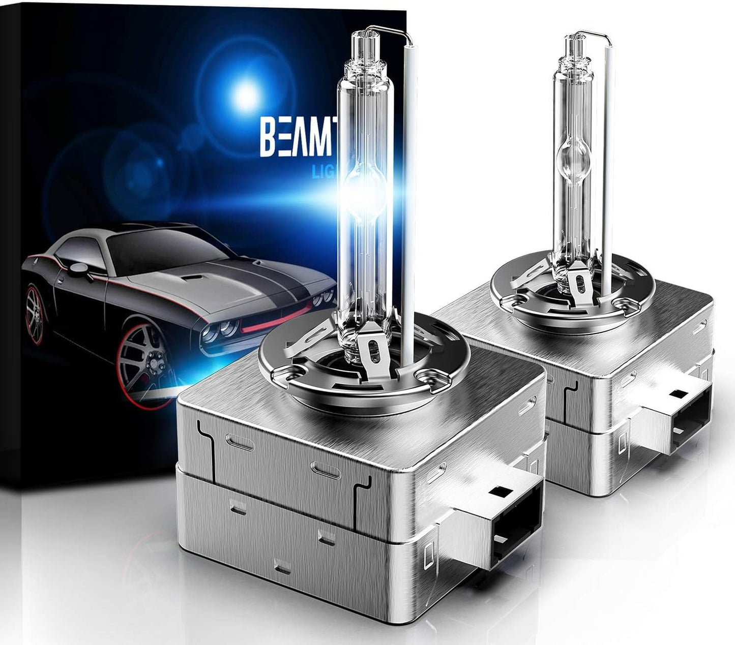 Beamtech D3S Hid Headlight Bulbs High Low Beam Xenon Replacement Bulb 35W 8000K Ice Blue (Pack Of 2)