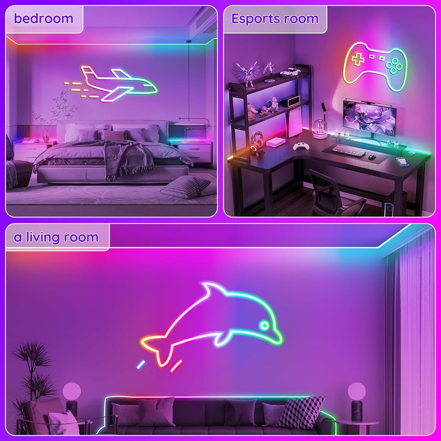 RCUICA Neon Rope Lights, 32.8FT Flexible LED, RGB Waterproof, App/Remote Control, IP65 Outdoor Use