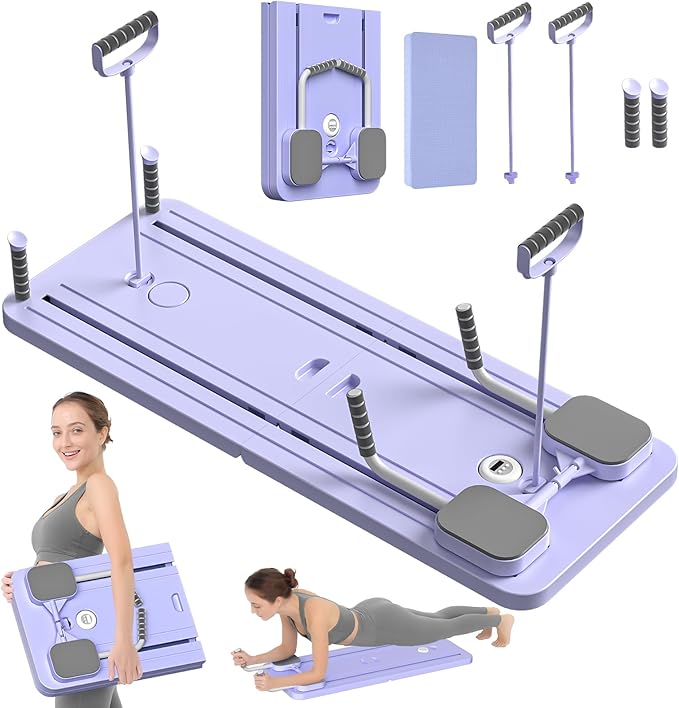 JANUA Pilates Board - Pilates Reformer Set, Multi-Purpose Foldable Pilates Reformer Board for Home, 5 in 1 Pilates Sliding...