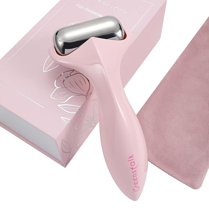 Ice Roller for Face & Eyes – Medical-Grade Stainless Steel Cooling Face Roller for Puffiness Relief, Dark Circles, Skincare Routine – Dual Cold & Warm Therapy, Ergonomic Design