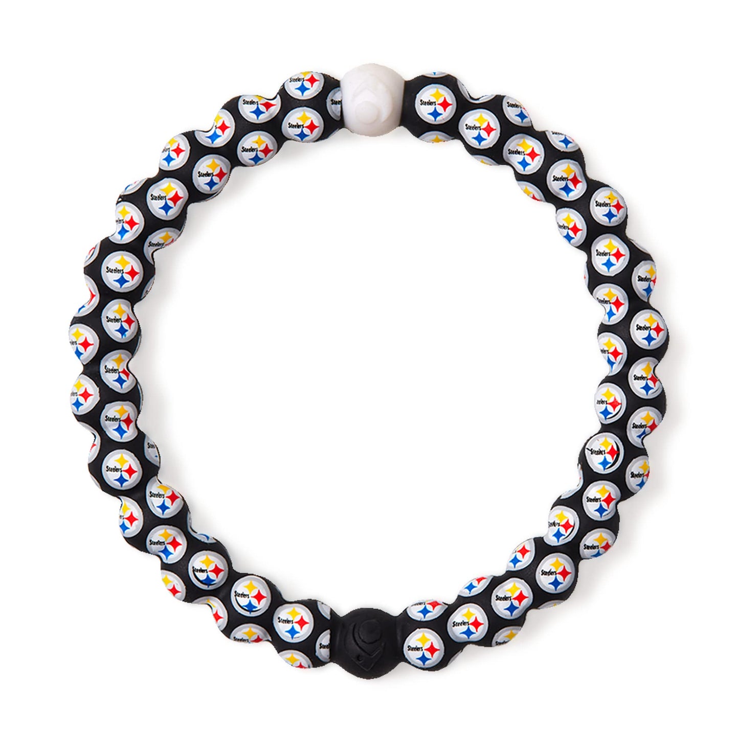 Lokai Silicone Beaded Bracelet for Men & Women, NFL Football Collection - Pittsburgh Steelers, Logo, Large - Silicone Jewelry Fa