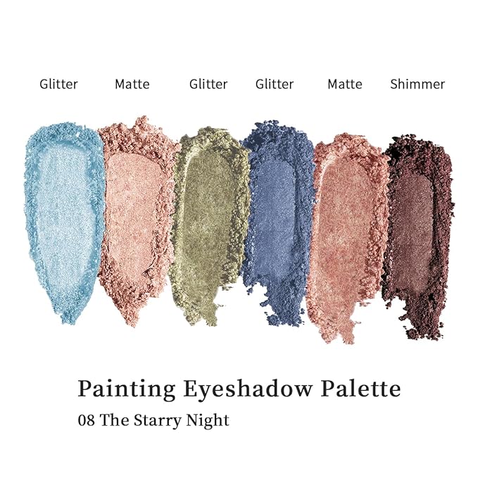 MilleFée Painting Shadow Palette 08 The Starry Night, Eyeshadow Palette, Warm Deep, Cruelty-Free, Smudge-Proof, Smooth Powder, High Blendable, High Pigmented
