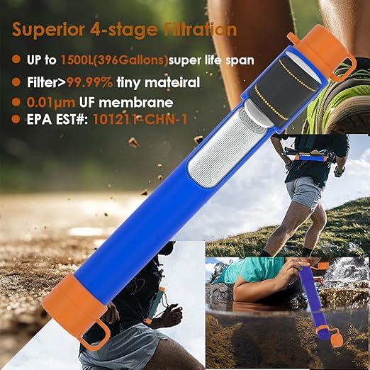 Replaced Filter for Filsoit Straw Filter Water Bottle Outdoor Water Bottle with Filter Water Purifier Filtration Bottle Compatible for XYC-WBF-05 1PK