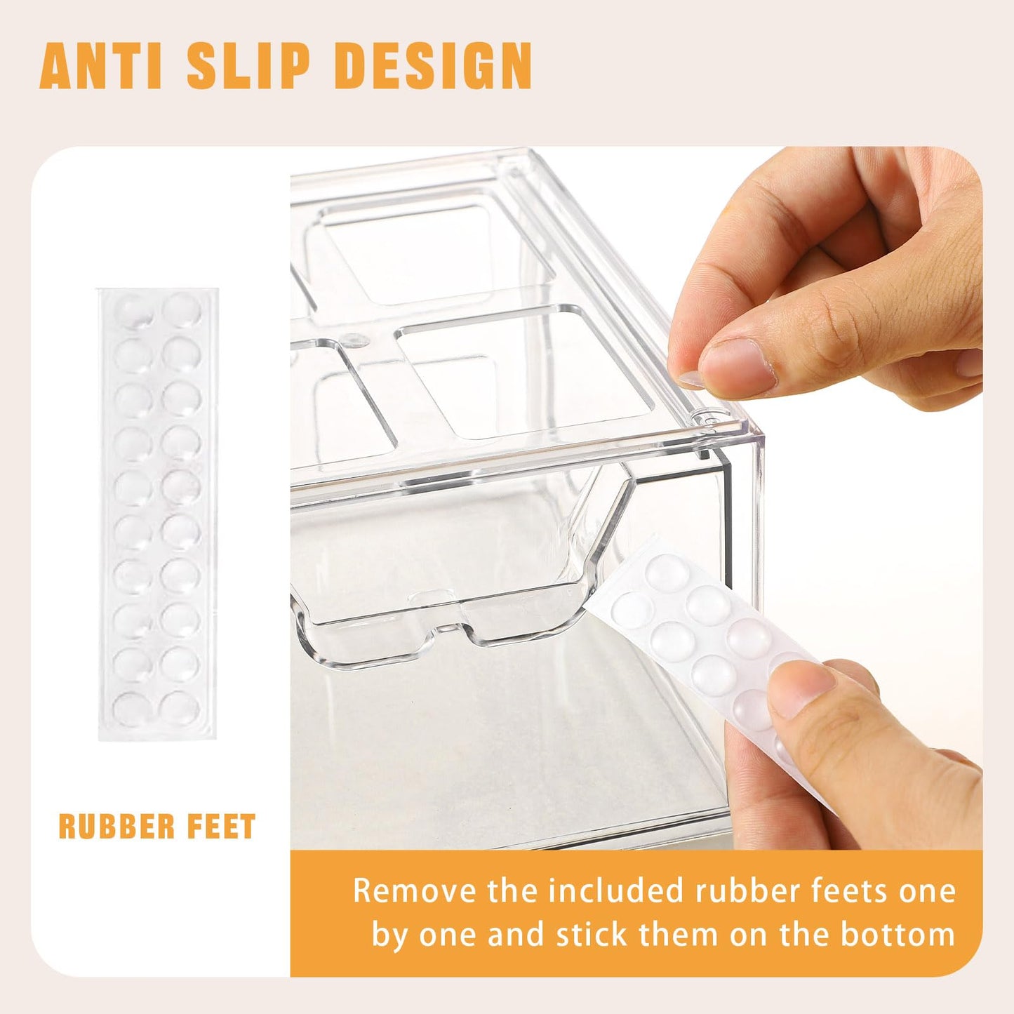3 Pack Stackable Storage Drawers Clear Acrylic Organizer Makeup Bathroom Organizer and Storage for Beauty Supplies,Ideal for Van
