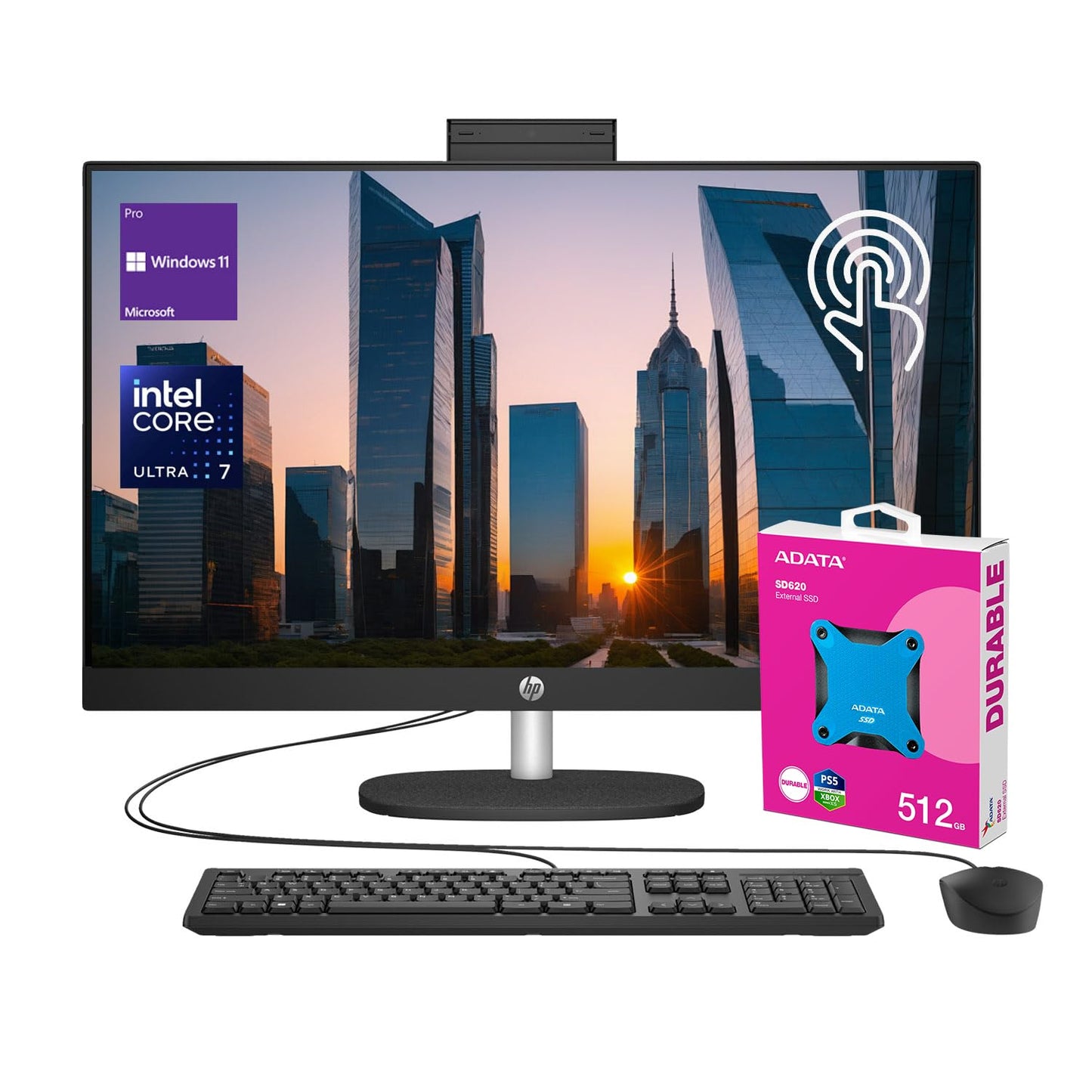Hp 27 Fhd Touchscreen Intel Ultra 7 Ai Business All-In-One Desktop, 27 Fhd Touchscreen, Intel Ultra 7 155U, 32Gb Ddr5 Ram, 1Tb S