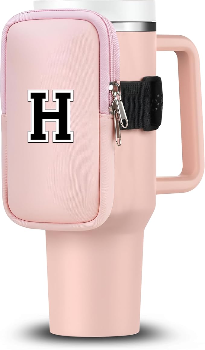 Mini Water Bottle Pouch for Stanley-Tumbler pouch with Zipper Pocket, Stanley pouch, Insulated Mug pouch, Tumbler carry holder pouch, Travel mug pouch | Waterproof