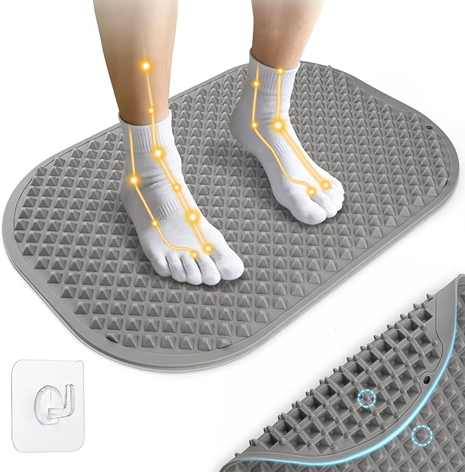 GEENOA Silicone Foot Massage Mat with Dual-Side Usage, Extra-Large Reflexology Mat for Feet Relaxation, Portable Foot Acup...