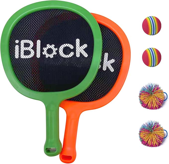 Smartwo Portable Paddles and Bouncy Balls Set for Kids or Adults’ Indoor Outdoor Activities, Sport Game for Beginner or In...