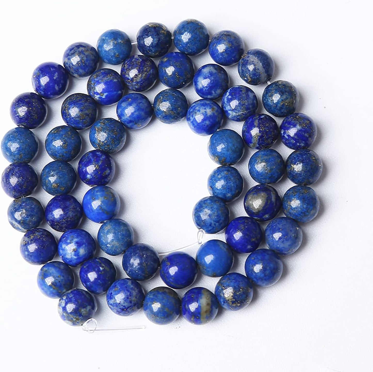 6mm 120PCS AAA+ Natural Lapis Lazuli Gemstone Beads Round Loose Stone Beads for Jewelry Making DIY Bracelets Necklace Earrings 32" 2 Strands