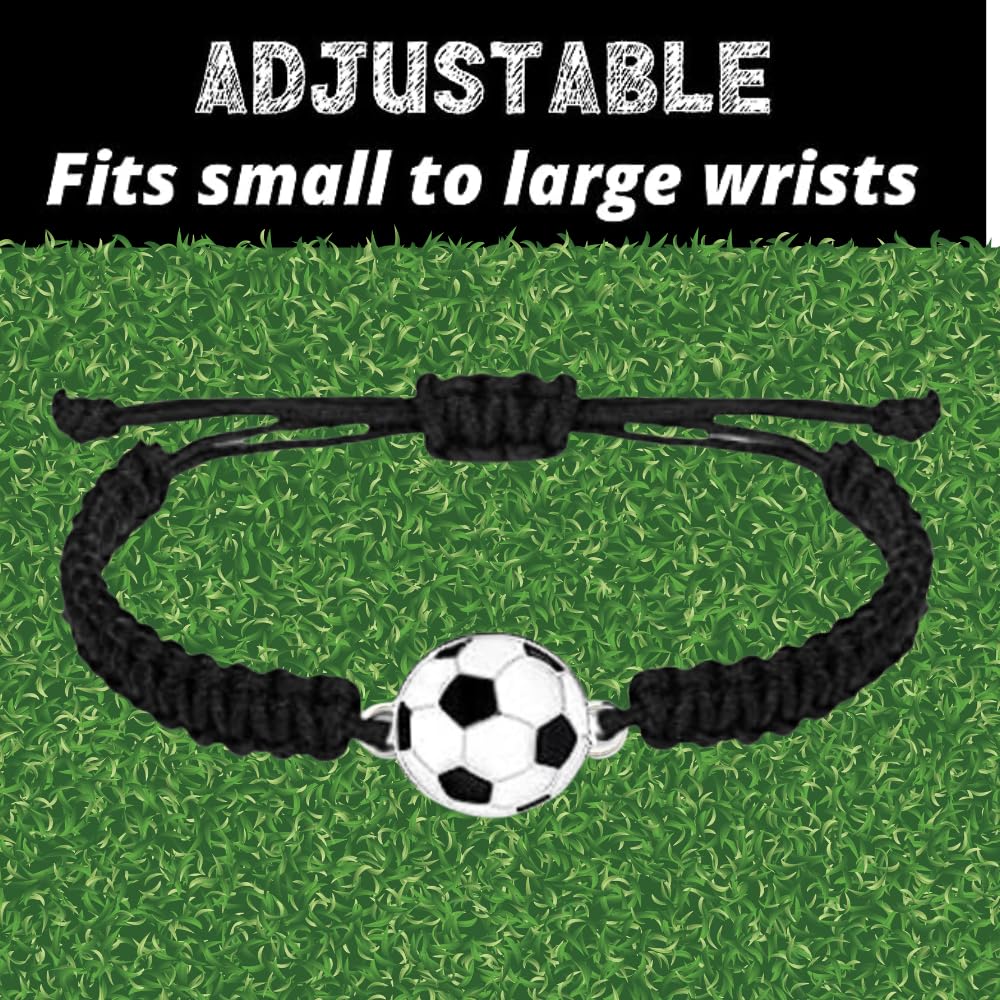 Soccer Bracelet, Soccer Jewelry, Adjustable Unisex Paracord Bracelets - Soccer Gift For Players and Teams(Hot Pink)