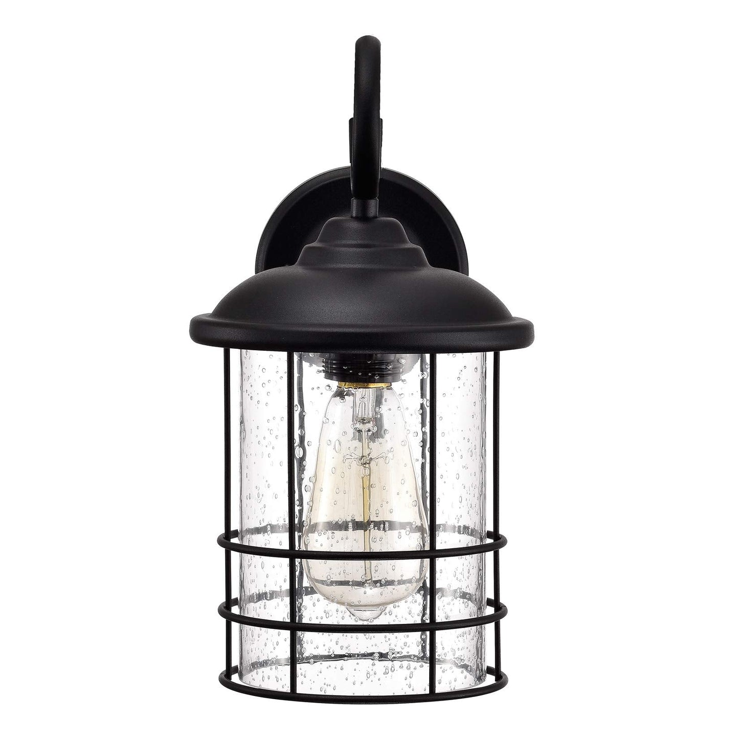 Micsiu 12 Inch Outdoor Wall Lantern 2 Pack, Black Metal Sconce With Clear Seedy Glass, Waterproof For Porch, Entryway, Garage, Model A20007