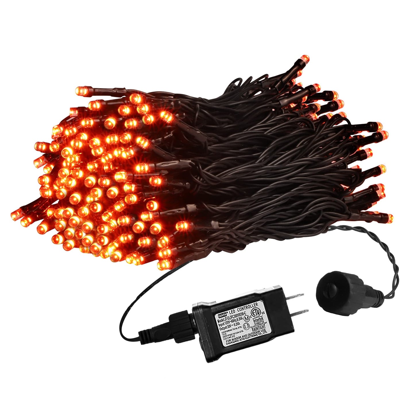 weillsnow 200 LED Orange Halloween String Lights, 66FT Waterproof with 8 Modes, Model HB-200COI