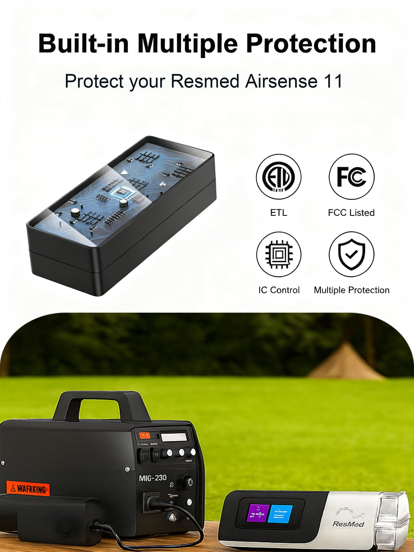 DC Adapter for Resmed Airsense 11, AutoSet, Elite, CPAP, 12V-24V Converter Supply for Camping or Traveling, Perfect Replacement for The Original ResMed P/N 39231
