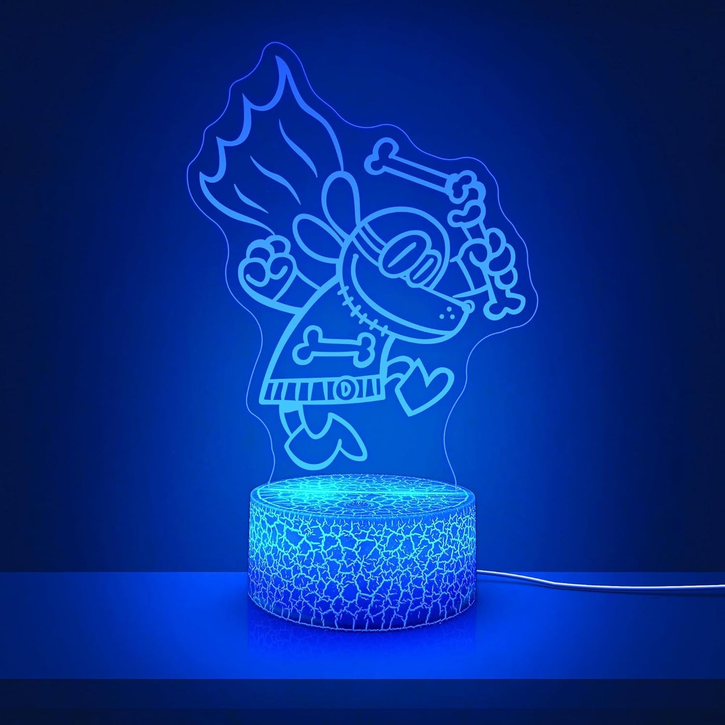 Officially Licensed Dog Man Night Light - The Bark Knight LED Glow Light with Removable 7 Colors Base, Kids Bedroom Decor Bedside Lamp, Night Light for Kids, Christmas Birthday Gifts for Boys & Girls