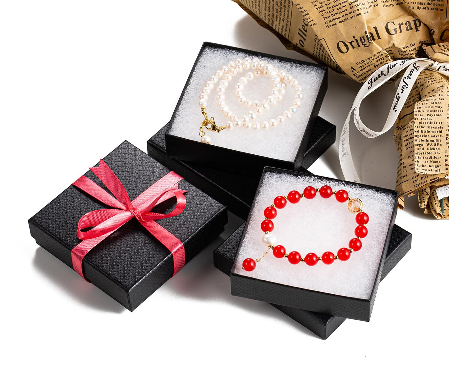 GEFTOL Jewelry Gift Boxes 96 Pack 3.5x3.5x1 Inch Cardboard Jewelry Boxes,Small Gift Boxes for Jewelry Earrings Necklaces Handmad