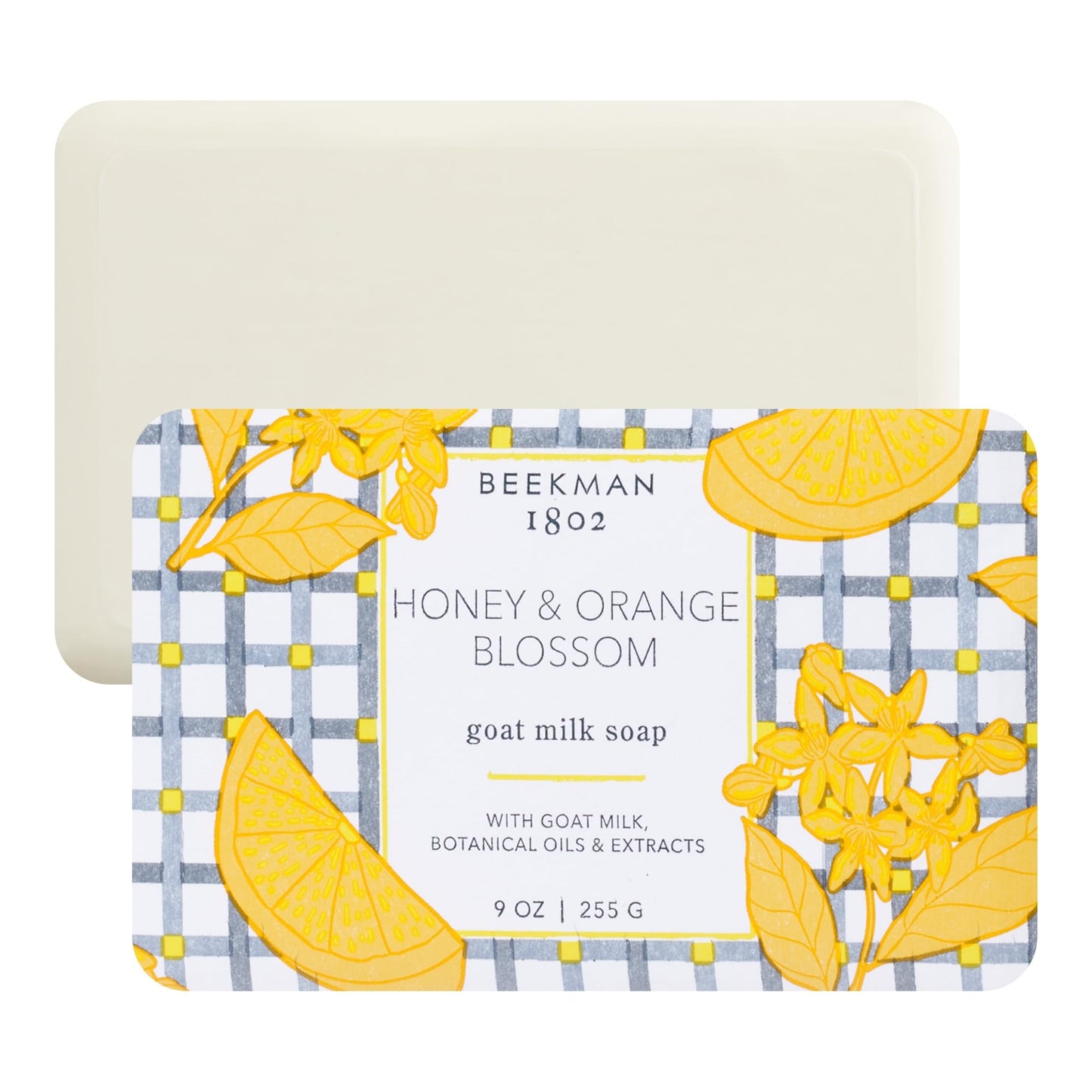 Beekman 1802 Goat Milk Body Soap Bar, Honey & Orange Blossom - Scented - 9 oz - Nourishes, Moisturizes & Hydrates - 100% Vegetab