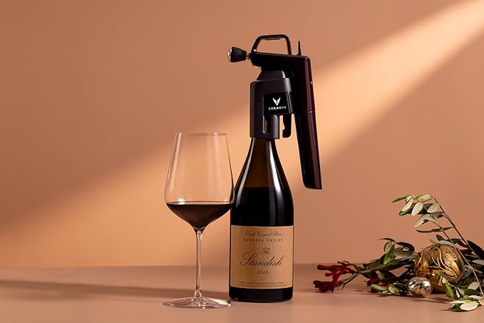 Coravin Timeless Six Plus Wine Preservation System - By-the-Glass Wine Saver - With 3 Pure Argon Gas Capsules, 6 Screw Caps & Wine Aerator - Limited Edition Hermitage Red
