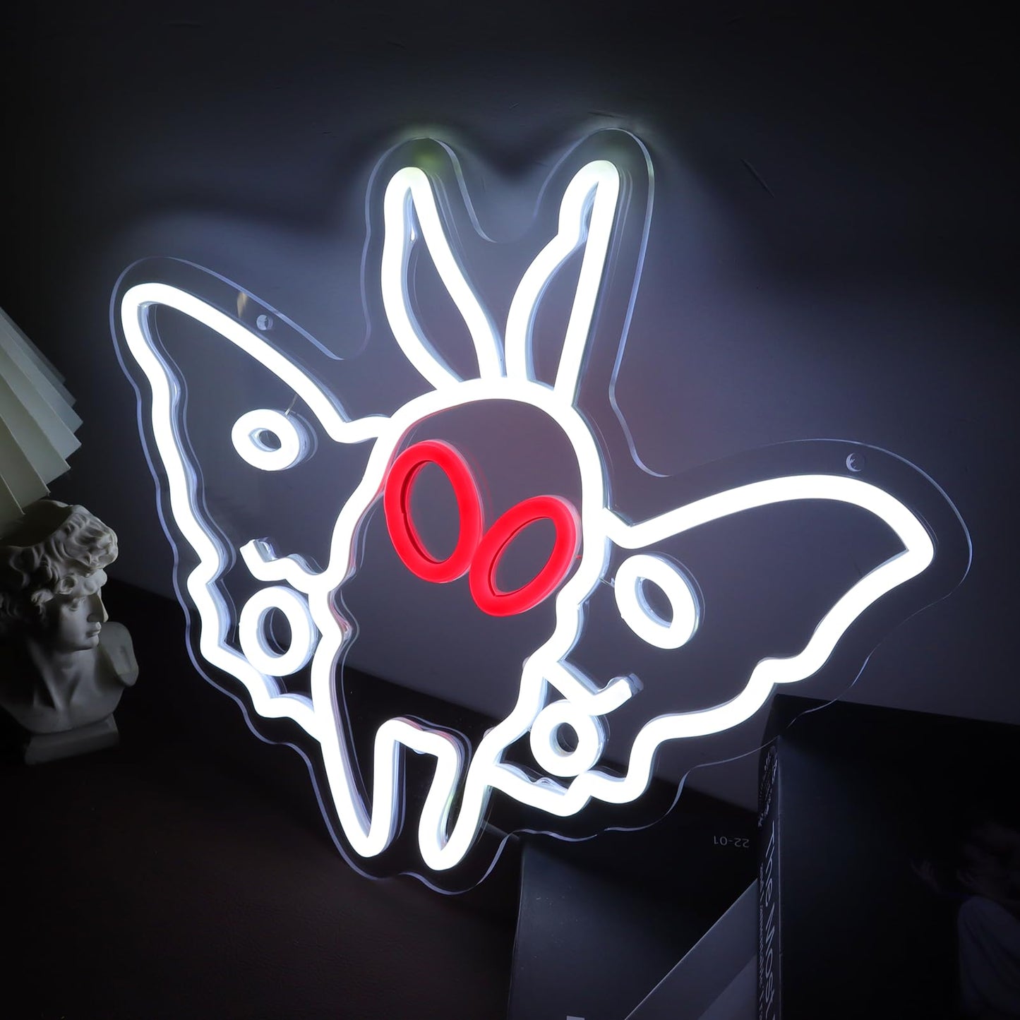 Fuendkf Mothman Neon Signs For Wall Decor  Dimmable Led Neon Light For Bedroom Party Birthday Gifts Usb Power Neon Lights For Man Cave Decoration