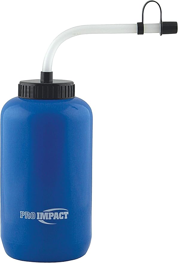 Pro Impact Squeezable Water Bottle Bendable Long Straw - LDPE BPA Free Plastic - Hydration for Baseball Hockey Gym MMA Yoga Boxing Cycling Softball Football Lacrosse (35.5 Oz.)