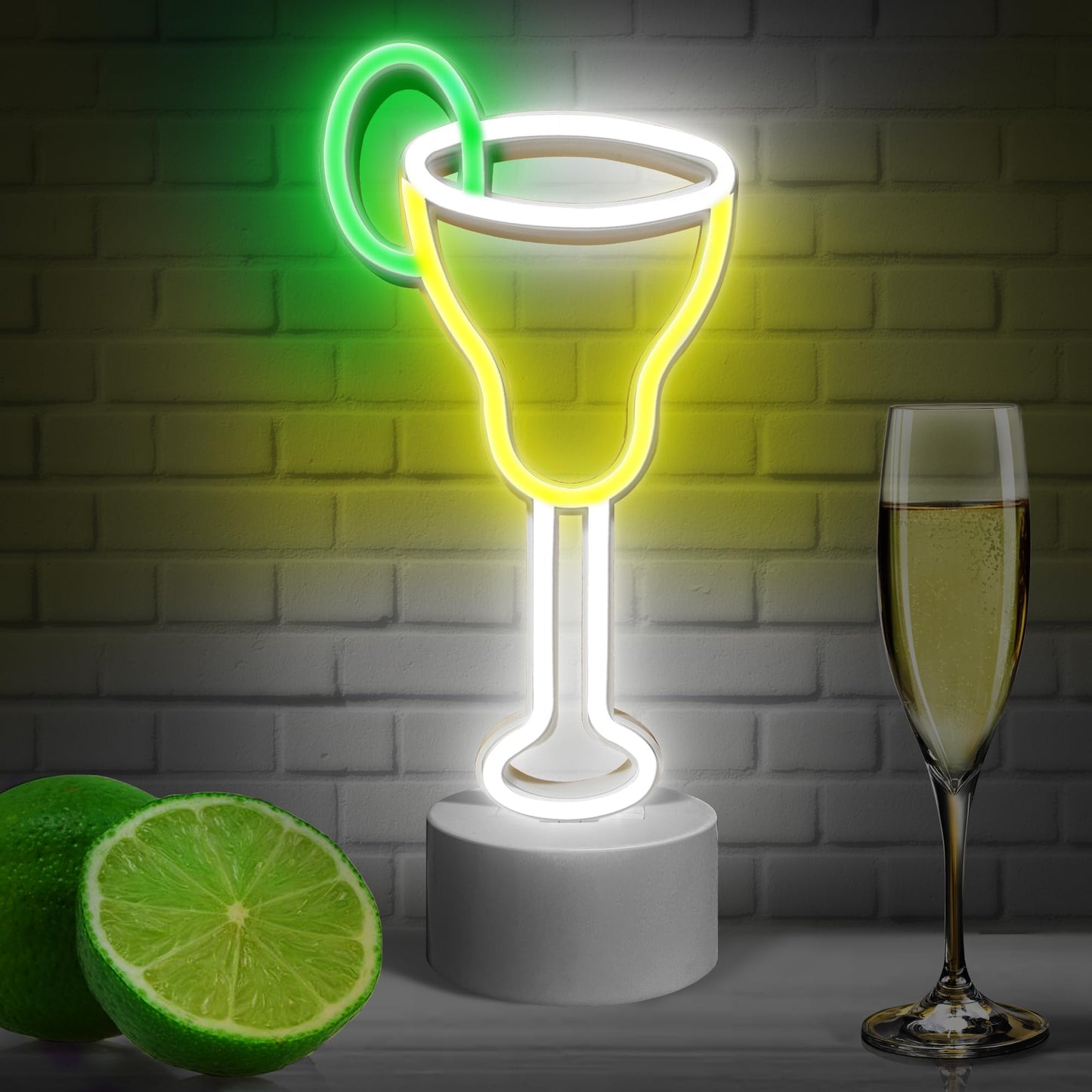 Lumoonosity Cocktail Neon Sign - USB/Battery Powered LED Bar Light - 5.31x12.2 Inch - Acrylic - Model NS-Cocktail - Color: Cocktail