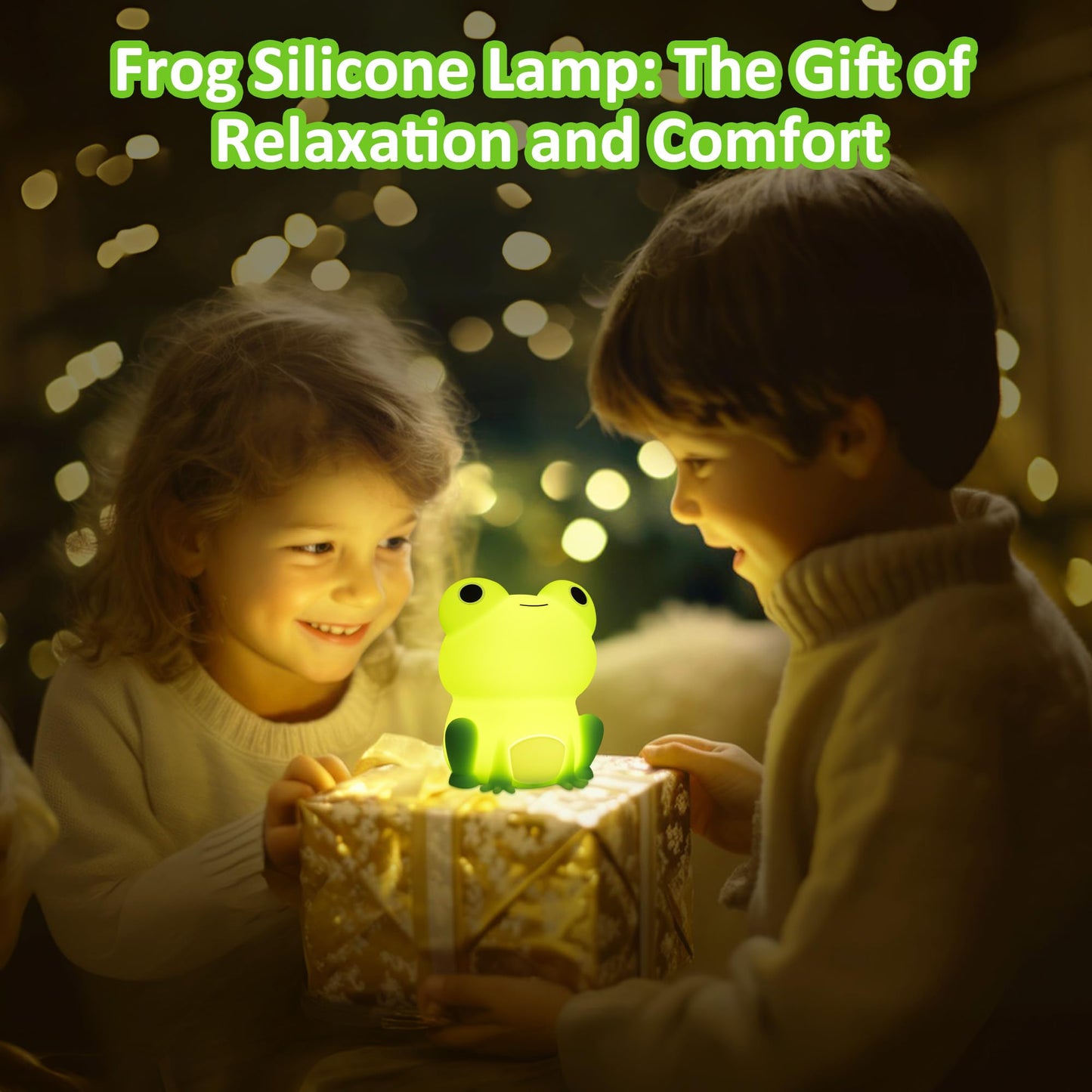 OkiyiD Frog Night Light, Rechargeable Touch Control Lamp, 5.1 x 3.1 x 4.3 inches, Kids Gift for Boys and Girls