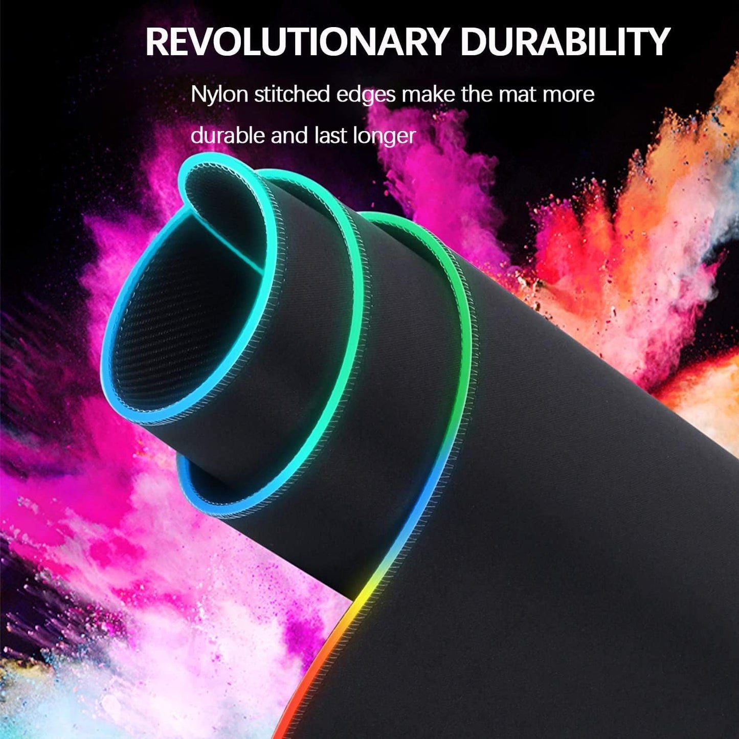 RGB Gaming Mouse Pad-14 Lights Modes-Large LED Extended Mousepad- USB Ports Ultra-Large Size Soft Extra Extended Mousepad, Anti-Slip Rubber Base Computer Keyboard Mat 31.5X 11.8in, Black