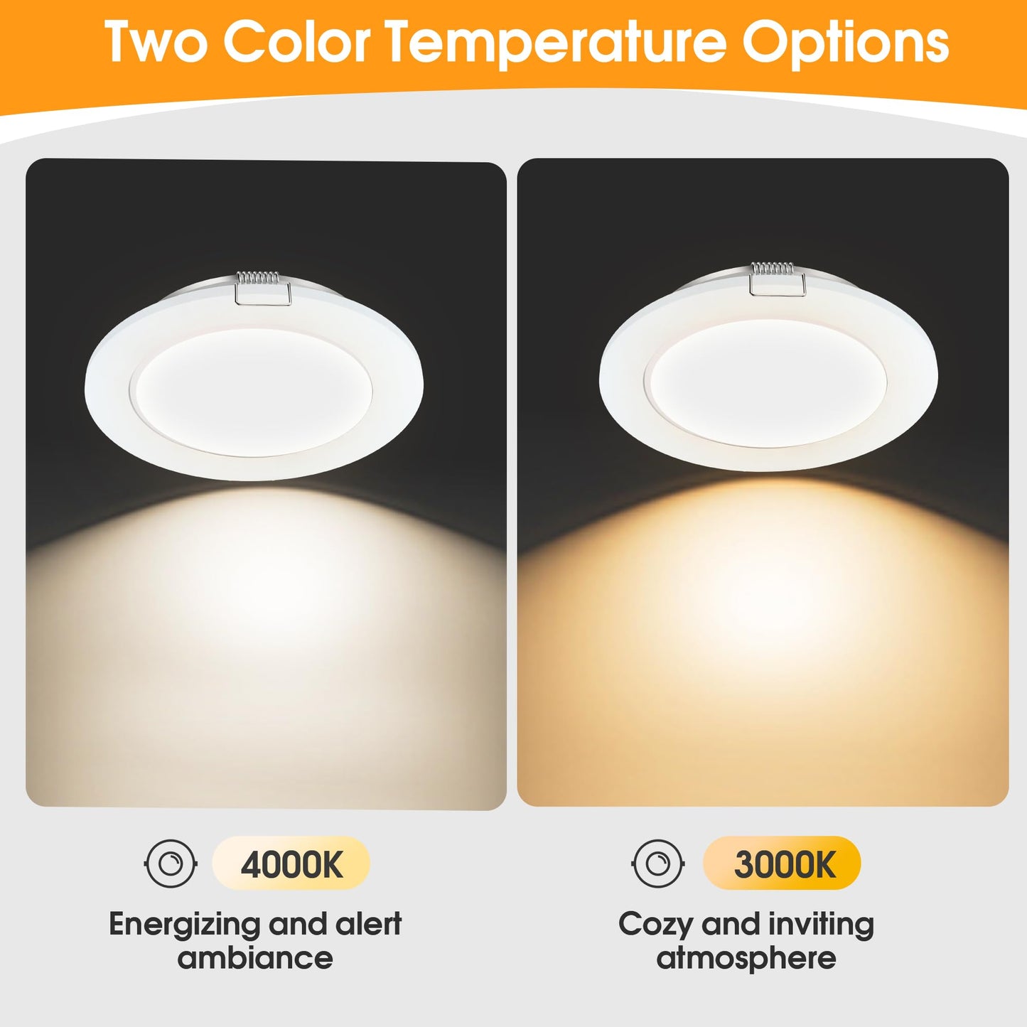 Gzv Rv Puck Light  Rv Led Recessed Ceiling Lights  Dc 12V Led Light For Under Cabinet Camper Van Truck Motorhome Interior Lighting  4 Pack (3000K With White Finish Warm Light)