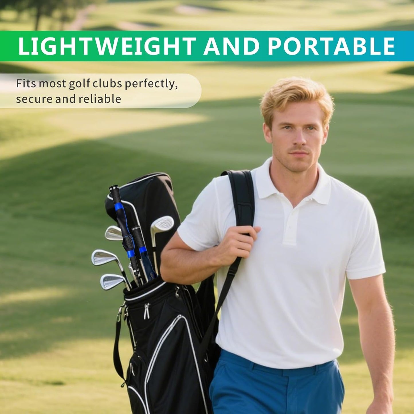 Golf Grip Trainer, Golf Training Aid for Enhance Grip Strength and Swing Technique for Superior, Grip Trainer GolfClub to Help Train Correct Hand Position, Portable and Durable