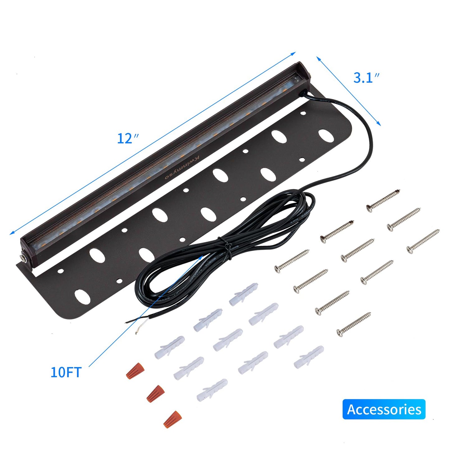 Kwinmyso 4-Pack 12 Led Paver Lighting, 5W Low Voltage Hardscape Lights, 5000K Daylight White, Aluminum, Model Hl-5000K-