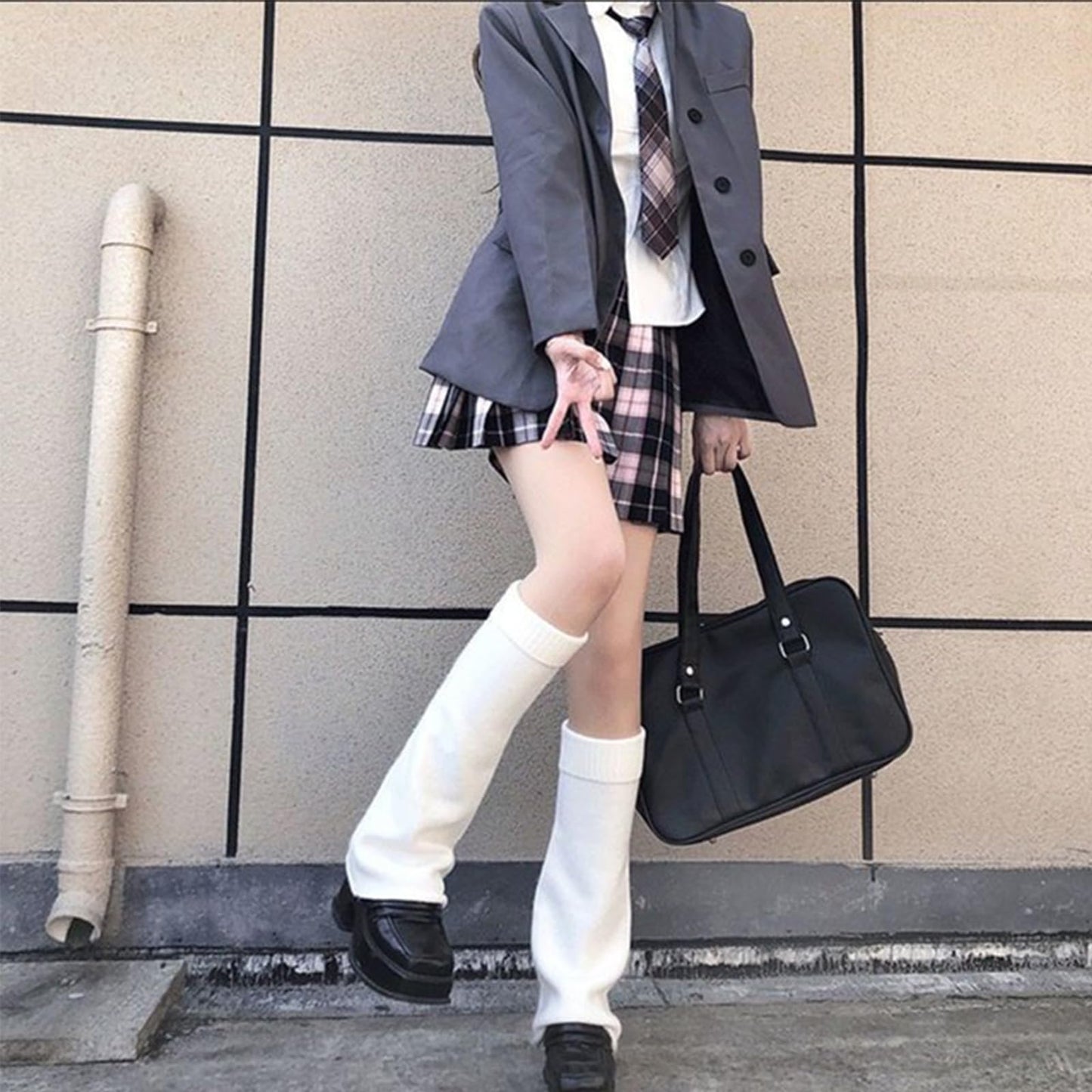American Trends White Leg Warmers Y2k Kawaii Accessories Gyaru Harajuku Clothes for Women Girls Cute Japanese Lolita Cutecore Style