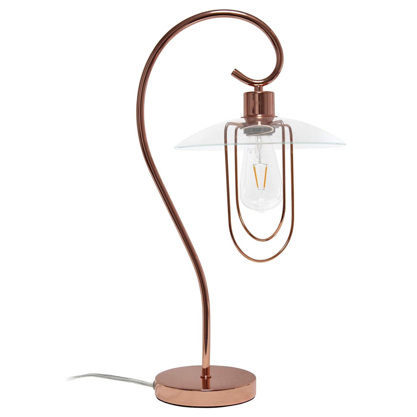 Simple Designs Modern Metal Table Lamp LT1086-RGD Rose Gold Finish