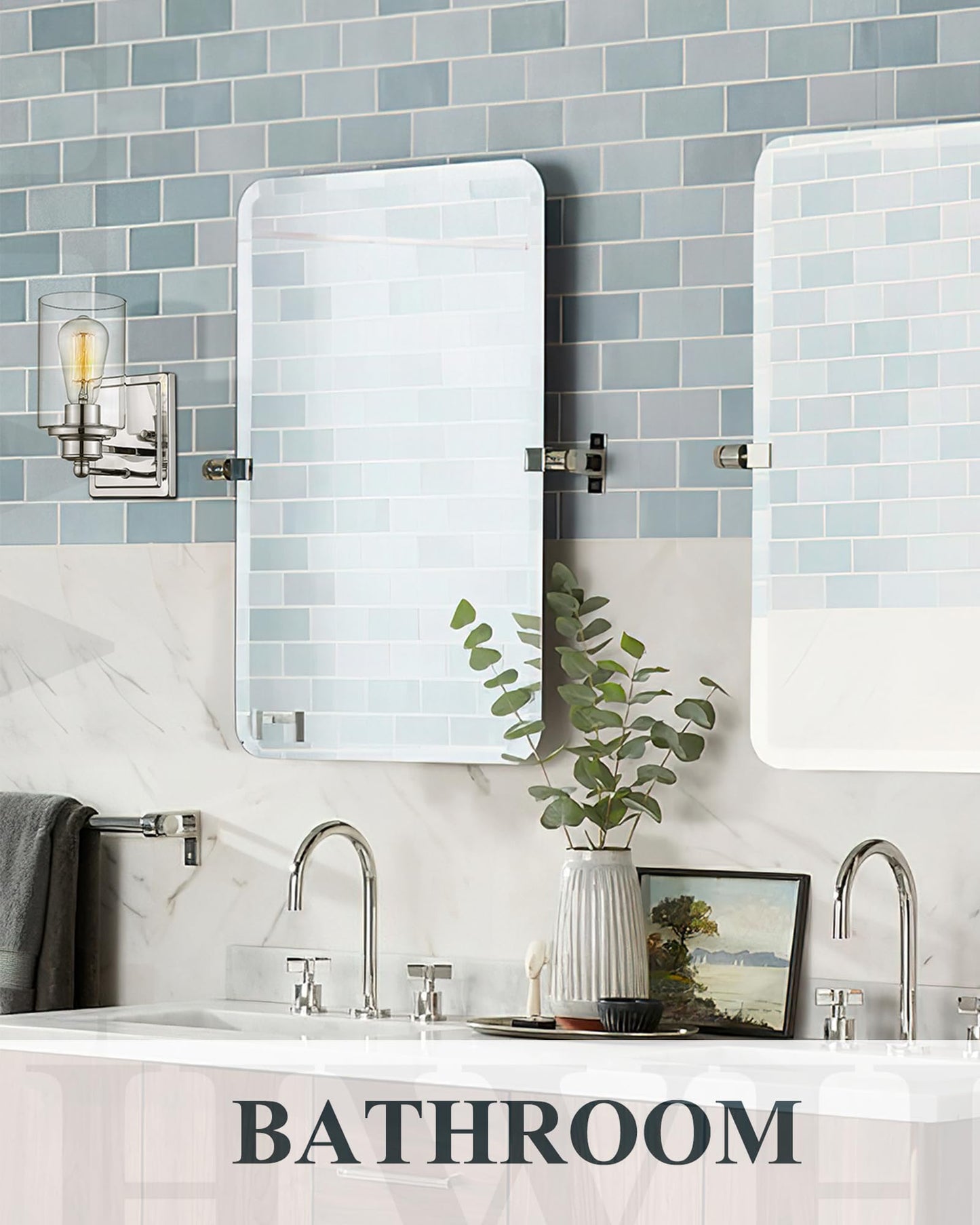 Bathroom Vanity Light Chrome  Hwh Modern Wall Lighting Over Mirror  1-Light Wall Sconce With Clear Glass Shade For Bathroom  Powder Room  Dressing Table  5Hlt63B Ch