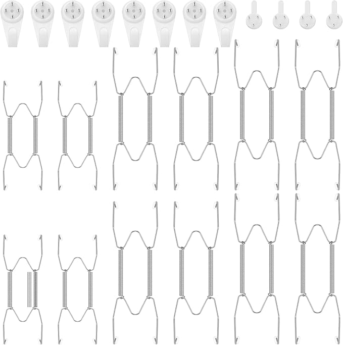 Hotop 12 Pieces Plate Hangers for Wall 8/12/14 Inch Stainless Steel Wire Invisible Plate Hangers Heavy Duty Display Holders with 12 Pieces Hooks for Wall Decorative(Silver)