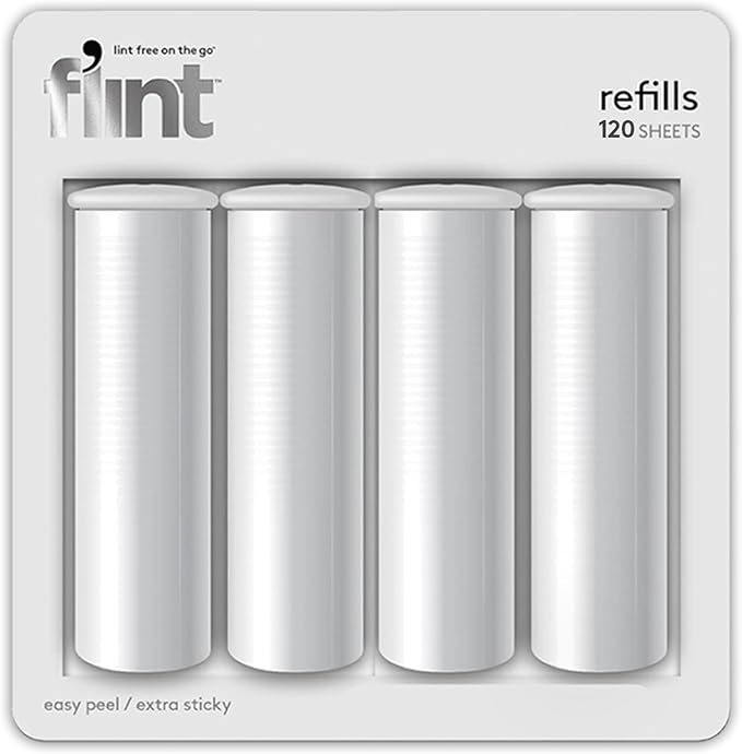 Flint Original Lint Roller Refill, Extra Sticky, Compatible with Flint Retractable Lint Roller, Lint Rollers for Pet Hair ...
