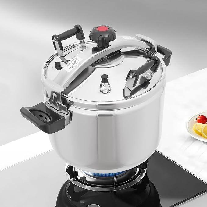 42.3QT Stainless Steel Pressure Cooker, 60Kpa Large Steamer Cooking Pressure Canner, Safety Valves, Compatible with Induction and Gas Stovetops for Family or Commercial