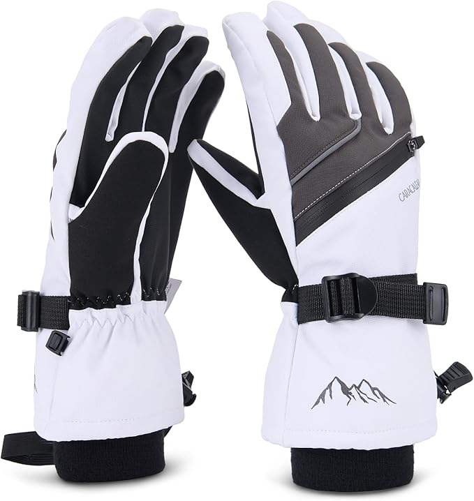 Caracaleap Ski Gloves for Men Women - Winter Snow Windproof Waterproof Skiing Snowboarding for Cold Weather Warm