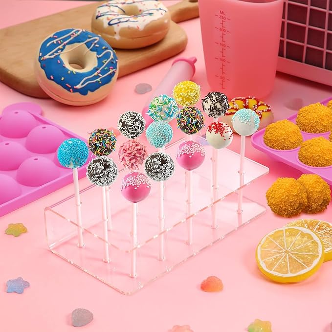 Cake Pop Molds Kit 606PCS Lollipop Cake Pop Set, 1 Cake Pop Scooper and Decorating Pen, 200 Cake Pop Sticks and 200 Wrappers, 200 Twist Ties for Lollipop, Candies, Chocolates