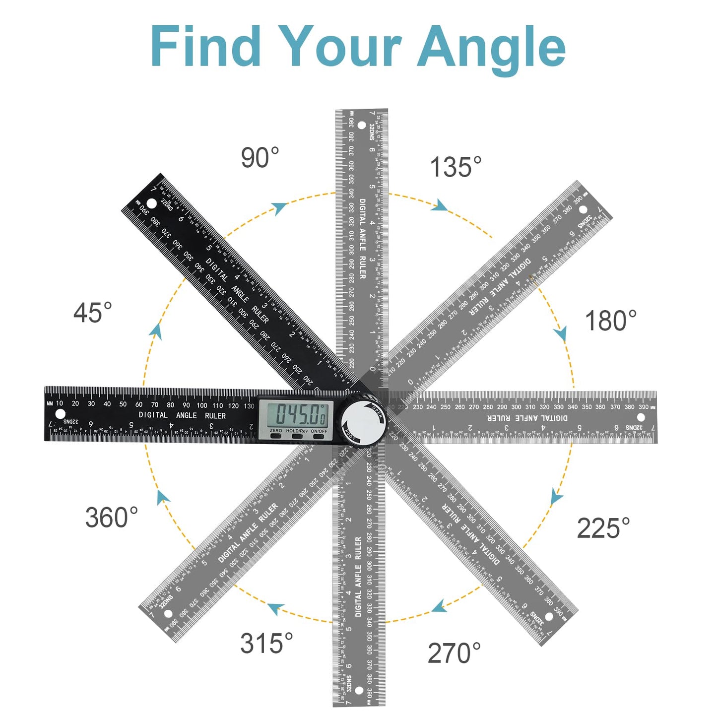 Third Generation Protractor Angle Finder, Digital Angle Ruler with 7inch/200mm, Angle Gauge for Woodworking/Carpenter/Construction Tools(2 Batteries Included) (Enhanced ABS)
