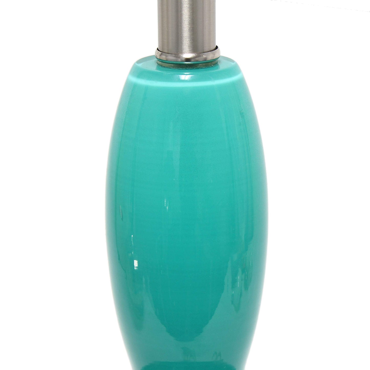 Elegant Designs LT3315-TEL Contemporary Glass Table Lamp, Teal, Curved Design