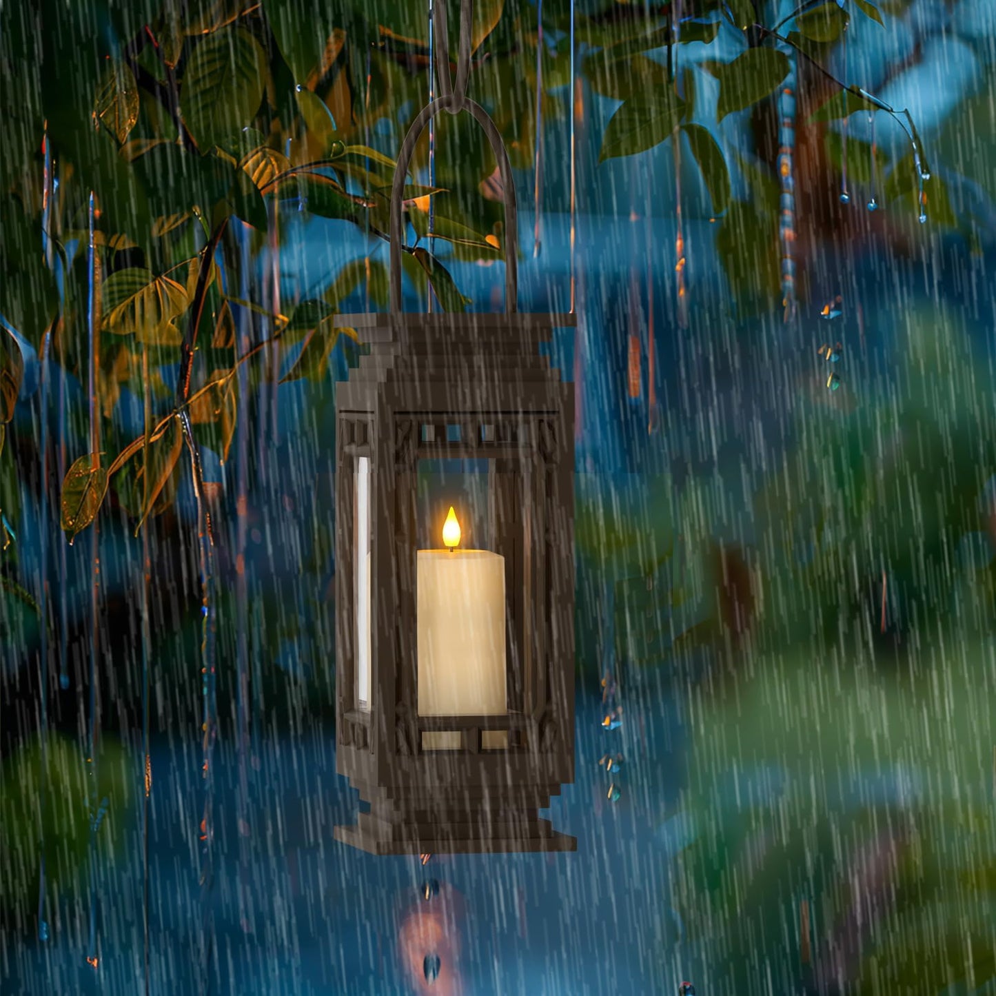 SoulBay Flameless LED Candles, 4-Pack USB Rechargeable, Flickering Waterproof White Pillar Candles with Remote Control Timer for Outdoor Lantern Patio Yard Indoor Holiday Decor, 2.75 x 5.1 Inches