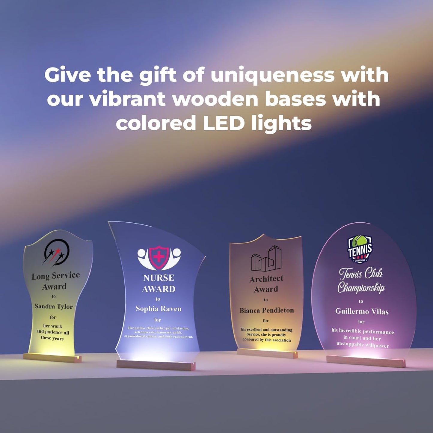 Personalized Acrylic Trophy Award for Activities I Custom Trophy Plaque I Customizable Awards and Trophies I Customize Your Employee Appreciation Gifts (Wide 8" x 10" Height) (Award With Logo)